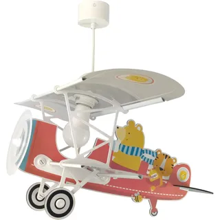 Dalber Lampe kinderzimmer, kinderlampe Pendelleuchte Hängelampe, Deckenleuchte Kinder, Deckenlampe kinderzimmer Flugzeug tragen Teddy Tiere, Deckenlampe Kinderzimmer, 54572, E27 15W LED