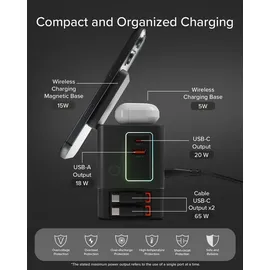 SBS Power Dock Wireless 6in1 100 W MagSafe-kompatibel, Schwarz
