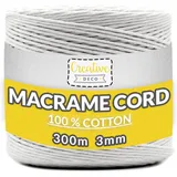 Creative Deco Makramee Garn Weiß 300 m