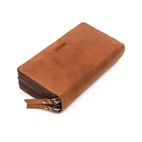 Leder Geldbörse Damen I Echtleder XXL Geldbeutel I Doppelter Reißverschluss I...