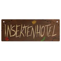 Speecheese Insektenhotel Metallschild L in 10,5x28cm mit Holzoptik