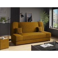 MIRJAN24 Schlafsofa Jonas Cord, mit Bettkasten und Schlaffunktion, mit zwei Kissen, Wellenfeder, 195x87x86 cm braun