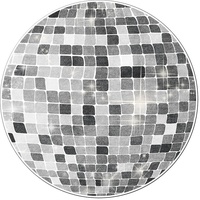 YUANBAO Disco Ball Runder Teppich, Runde Badematte, rutschfest Gaming-Stuhlmatten für Schlafzimmer, Wohnzimmer, Badezimmer (40 cm,Grau)