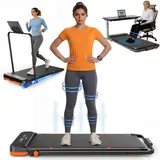 Laufband für Zuhause mit 7%-12% Neigung, Klappbares Walking Pad, 2,5 PS Motor, Laufband Schreibtisch mit Smart App, Fernbedienung, LED-Anzeige, Elektrisches Laufband Schwarz