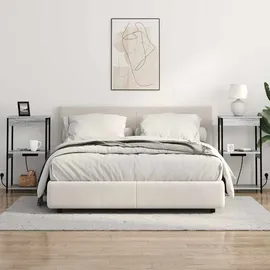 vidaXL Nachttisch mit Ladestation mit Regal Grau Sonoma Holzwerkstoff