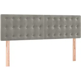 vidaXL Boxspringbett mit Matratze Hellgrau 140x200 cm Samt