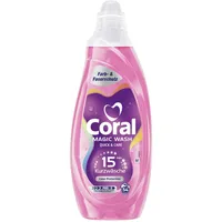 Coral Magic Wash Quick & Care Waschmittel Color Protection Flüssigwaschmittel für 15 Minuten Kurzwäsche mit PRO-S Technologie 54 WL