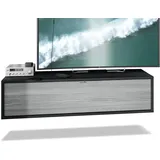 Vladon Lana Lowboard 120 x 29 x 37 cm Schwarz matt/Avola-Anthrazit MDF/Spanplatte
