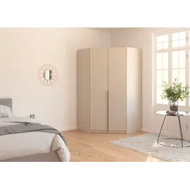 otto home Eckkleiderschrank OTTO HOME "Kleiderschrank Schrank Ankleidezimmer Schlafzimmer Garderobe AGORDO", beige (beige (champagner)), B:117cm H:210cm T:117cm, Holzwerkstoff, Schränke, Eckkleiderschrank, voll ausgestattet mit großzügigem Stauraum, 2 Höhen MADE IN