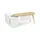 xlmoebel Eckschreibtisch beige / Weiß