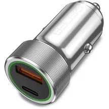 PEDEA KFZ-Schnellladegerät 20W 12-24V USB-C/USB-A Silber