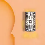 Marrakesch Orient & Mediterran Interior 2er Set Wandlampen Yazid Silber H 29 cm - Orient trifft Moderne