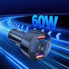 wozinsky Kfz-ladegerät 2x Usb-c 2x Usb-a 60w - Schwarz
