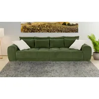 Massivart® Big-Sofa JANNI Cord beige oder grün 308 cm / 4-Sitzer, Cordsofa / Federkernpolsterung / 10 Kissen grün