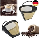 STCRERAG 2 Stücke Kaffeefilter Größe 4 Kaffee Dauerfilter Edelstahl Kaffee Fi