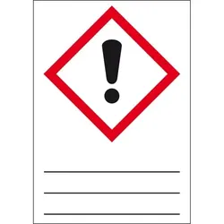Aufkleber I Gefahrensymbol Ausrufezeichen GHS 07, Beschriften u.Lamin., Folie, 105x148mm