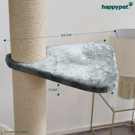 Happy Pet HAPPYPET Universal XL Liegeplatz für Kratzbaum 55 cm - Stabile Liegefläche, 600g Plüsch Zubehör Ersatz für Katzenkratzbäume, bis 15 kg, Grau
