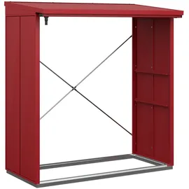 Hörmann Kaminholzregal Elegant Typ 2 Metall 181 x 103 x 198 cm Purpurrot