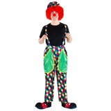 dressforfun Clown-Kostüm Herrenkostüm Clown August, Glänzende, bunte Latzhose grün XXL | XXL