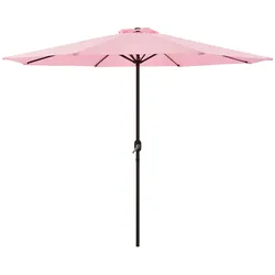 DELUKE® Sonnenschirm 300 cm mit Kurbel TEMMI Wasserfest, UV-beständig Sonnenschirm rund Gartenschirm Balkonschirm Terrassenschirm Sonnenschutz Rosa