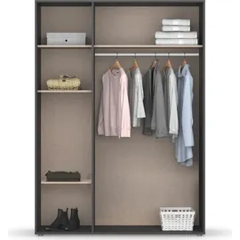 Rauch Drehtürenschrank Yarm ¦ grau ¦ Maße (cm): B: 140 H: 194