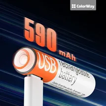Colorway Wiederaufladbare Batterie ColorWay AAA USB-C 590mAh 1,5V (Li-Po) (2 Stück)