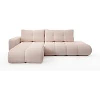 MOEBLO Ecksofa Sohan, L-förmige Wohnlandschaft mit Schlaffunktion & Bettkasten, Komfortable Polsterecke - mit Ottomane - Eckcouch Wohnlandschaft Sofa mit Ottomane Eckgarnitur Polsterecke, (BxHxT):288x90x176cm rosa