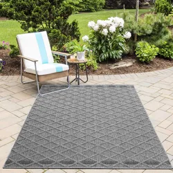 Outdoorteppich AYYILDIZ TEPPICHE "PATARA 4953", grau, B:140cm H:8mm L:200cm, Polypropylen, Teppiche, Läufer / Pflegeleicht / Strapazierfähig / In- und Outdoor geeignet