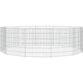 vidaXL Freilaufgehege 12-teilig 54 x 60 cm Silber