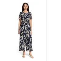 Betty & Co Damen Jumpsuit mit Plissee 38, Dark Blue/Nature - 38W