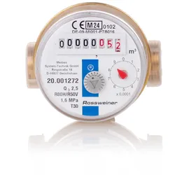 Wohnungs-Wasserzähler Aufputz für Kaltwasser Q3 2,5 m3 - Baulänge 80 mm Image