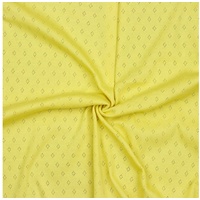 maDDma Stoff 0,5m Pointoille-Stoff Jersey Meterware Baumwollstoff Ajour Lochmuster, zitronengelb gelb