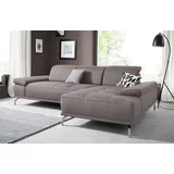 PLACES OF STYLE Ecksofa »Caluna«, Inkl.Sitztiefenverstellung, wahlweise mit Kopf- und Armteilverstellung grau