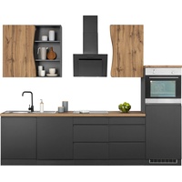 Held MÖBEL Küchenzeile »Bruneck«, 300cm breit, ohne E-Geräte, hochwertige MDF-Fronten grau