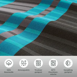 OTTO home Philine Gestreift Blau/Türkis 135 x 200 cm + 40 x 80 cm