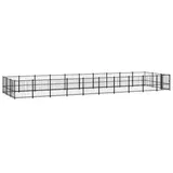 vidaXL Outdoor-Hundezwinger 28,23 m2 Stahl Schwarz
