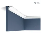 Orac Decor Cx133 Axxent Stuck Zierprofil Deckenleiste Eckleiste Dekorleiste 2 m 200 cm x 2 cm x 2 cm Weiß