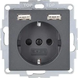 2USB USB-Steckdose 12 W Anthrazit