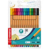Stabilo Fineliner point 88 - 15er Pack - Standardfarben