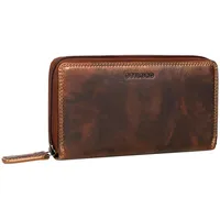 STILORD 'Frida' Portemonnaie Damen Leder RFID Schutz Vintage Geldbeutel Geldbörse Groß Geldtasche RFID Portemonnaie mit Reißverschluss Echtes Leder, Farbe:Salerno - braun
