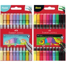 Faber-Castell Filzstifte Set 20 Doppelfasermaler Pastell/Neon