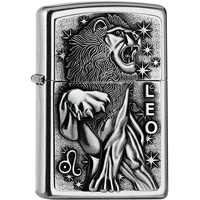 Zippo Löwe Sternzeichen Emblem Street Chrome Sturmfeuerzeug