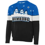 HSV Sweater Ugly Christmas Strickpulli "Tannen" blau L