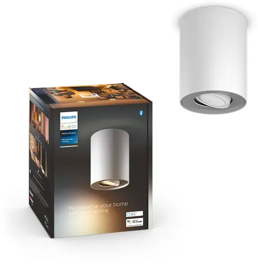 Hue Pillar Single Spotlight - White - No Dimmer Switch