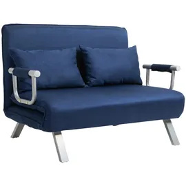 Homcom 2-Sitzer Blau Textil, Füllung: Polyester, 80x78x111 cm Wohnzimmer, Schlafzimmer, - Couches, Schlafsofas