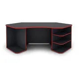 byLIVING Schreibtisch THANATOS Breite 198 cm, anthrazit, Kanten in rot