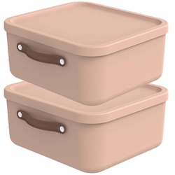 ROTHO Aufbewahrungsbox Aufbewahrungsbox mit Deckel Maloja 20l (Aufbewahrungsset, 2er-Set) rosa