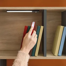 Emuca Wiederaufladbare Led-wandleuchte Kaus Black Mit Bewegungssensor,, L400mm, Kunststoff und Aluminium,