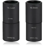 LALAGO Radmuttern Nuss 18,5mmx19,5mm, Doppelkopf Radmutternschlüssel, Doppelkopf Radmutternschlüssel, Schlagschrauber Nüsse Werkzeug 1/2 Zoll Antrieb, Steckschlüsselsatz für Ford Land Rover (2 Stück)