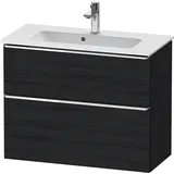Duravit Waschtischunterschrank 2 Auszüge 81 x 62,5 x 37,2 cm Eiche Schwarz Matt